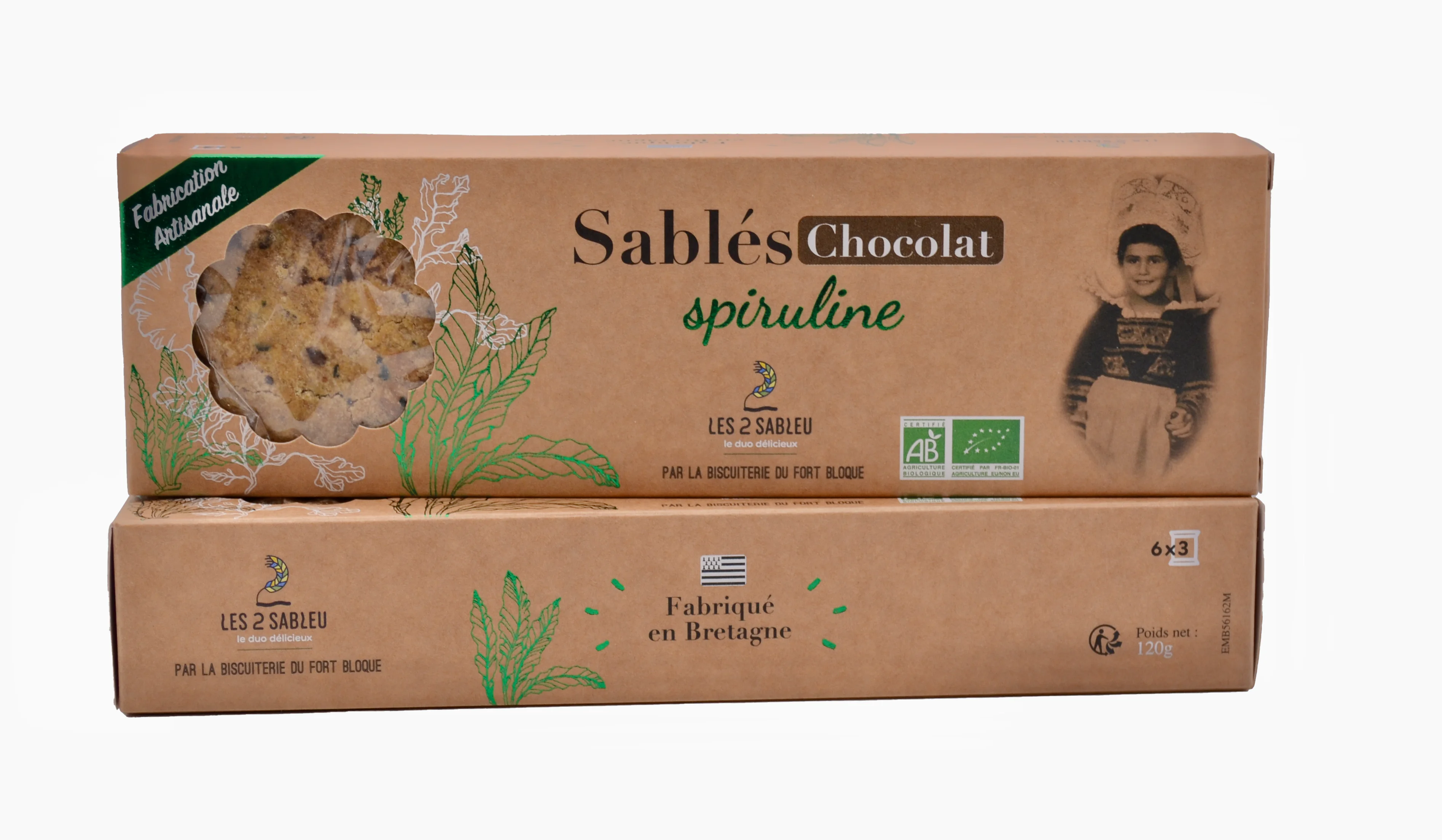 Sablés spiruline chocolat 120g