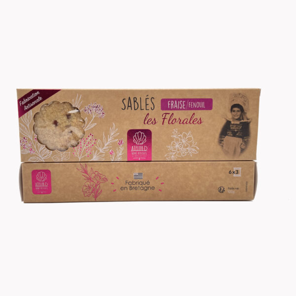 Étui carton 120g - Sablés fraise/fenouil