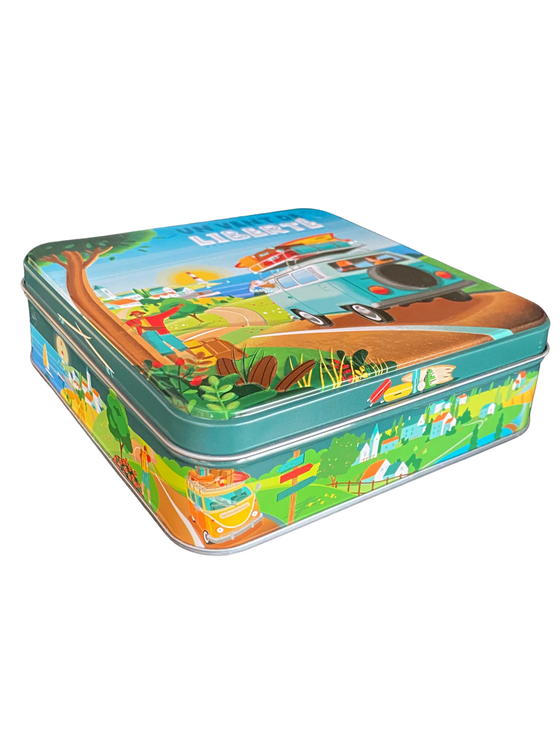 Assortiment palets bretons et galettes bretonne dans une boite métallique souvenir de Bretagne biscuits traditionnel au beurre salé.