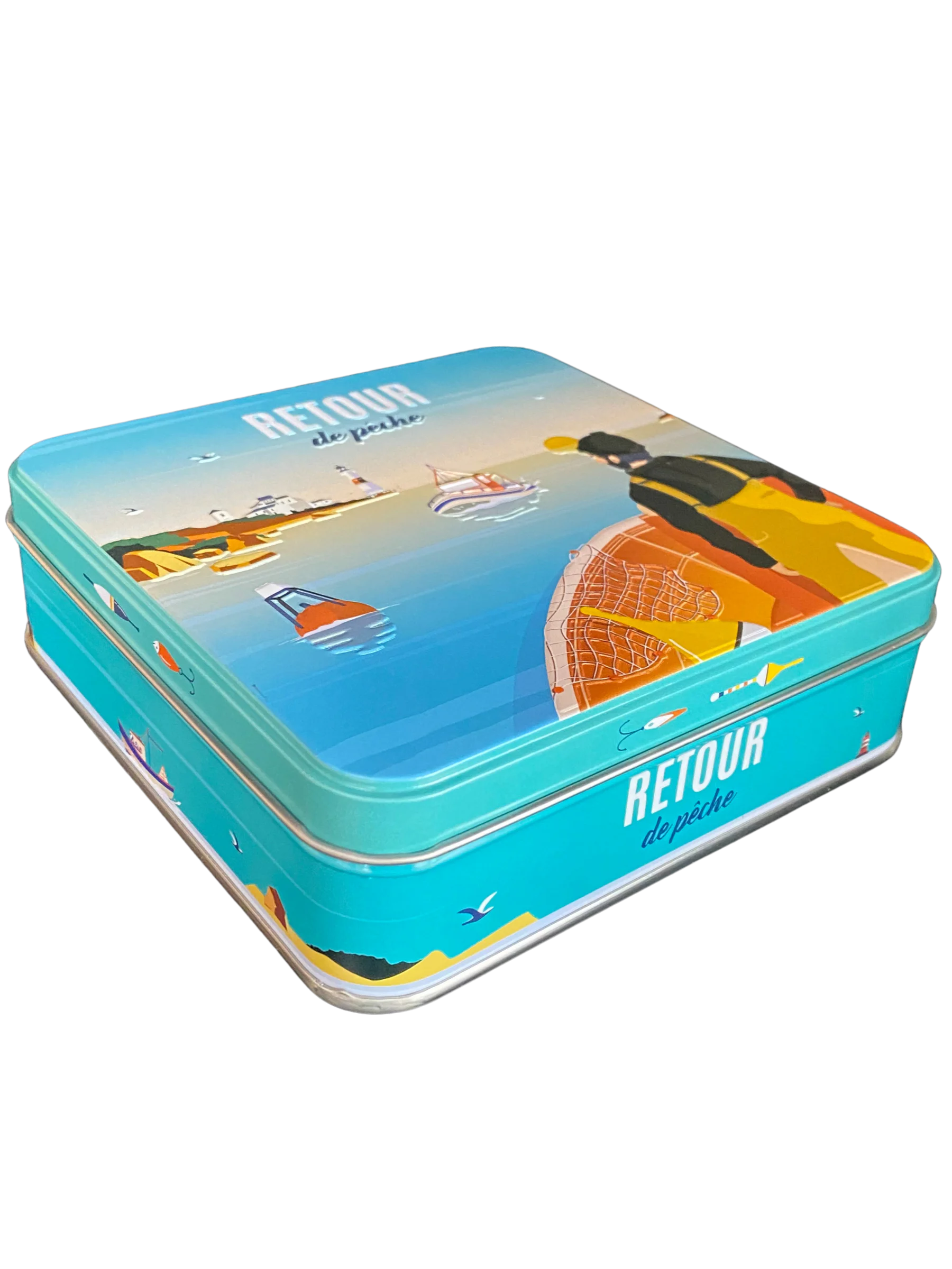 Assortiment palets bretons et galettes bretonne dans une boite métallique souvenir de Bretagne biscuits traditionnel au beurre salé.